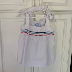 Bella Bliss Tie-Shoulder White Tank - size 12